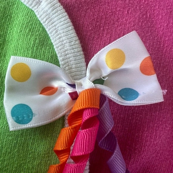 Vintage Buster Brown Colorblock Zebra Top 18 Mos Bow Ribbons Bright Colorful GUC - Picture 15 of 15
